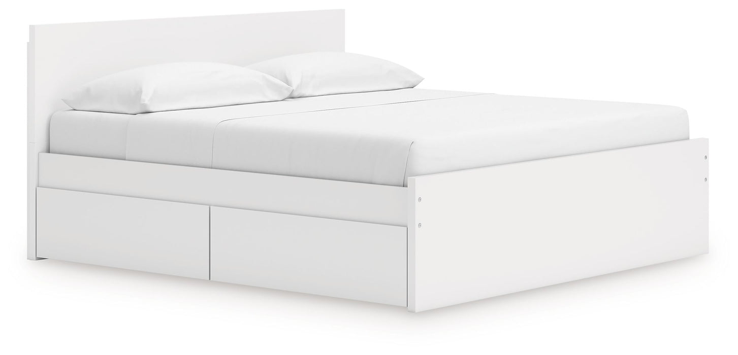 Onita - King Panel Platform Bed With Storage - White