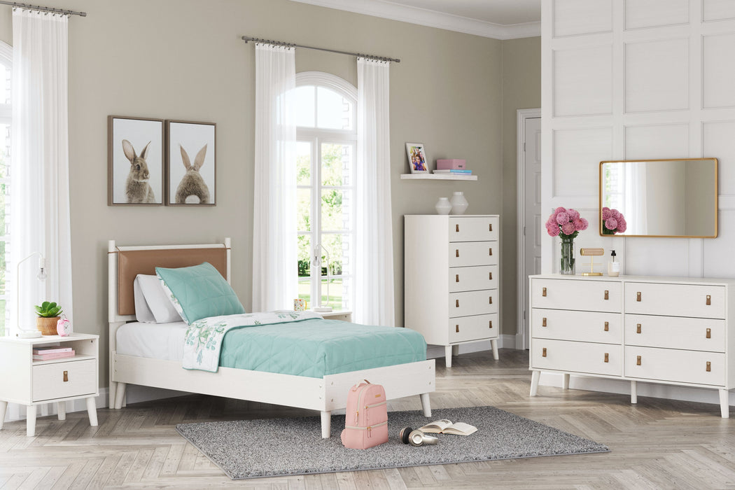 Aprilyn - White - 4 Pc. - Dresser, Chest, Twin Panel Bed