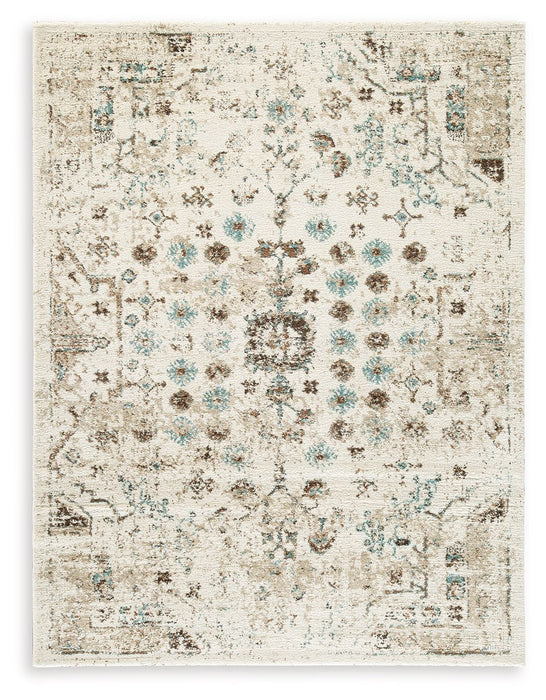 Jossler - 8' x 10' Rug - Ivory / Brown / Teal