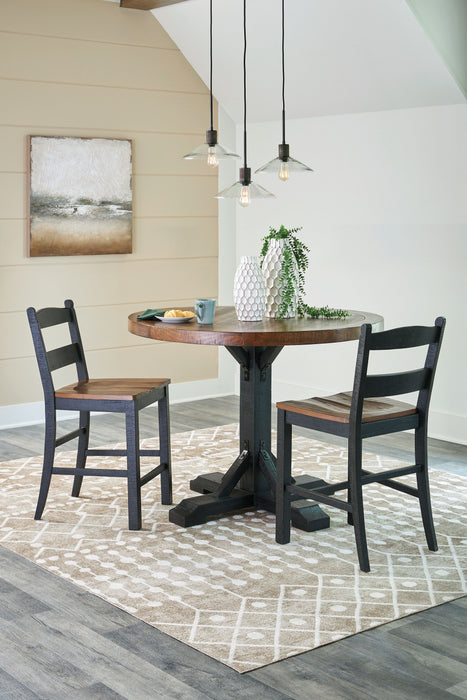 Valebeck - 4 Pc. - Counter Height Dining Table, 2 Barstools - Multi