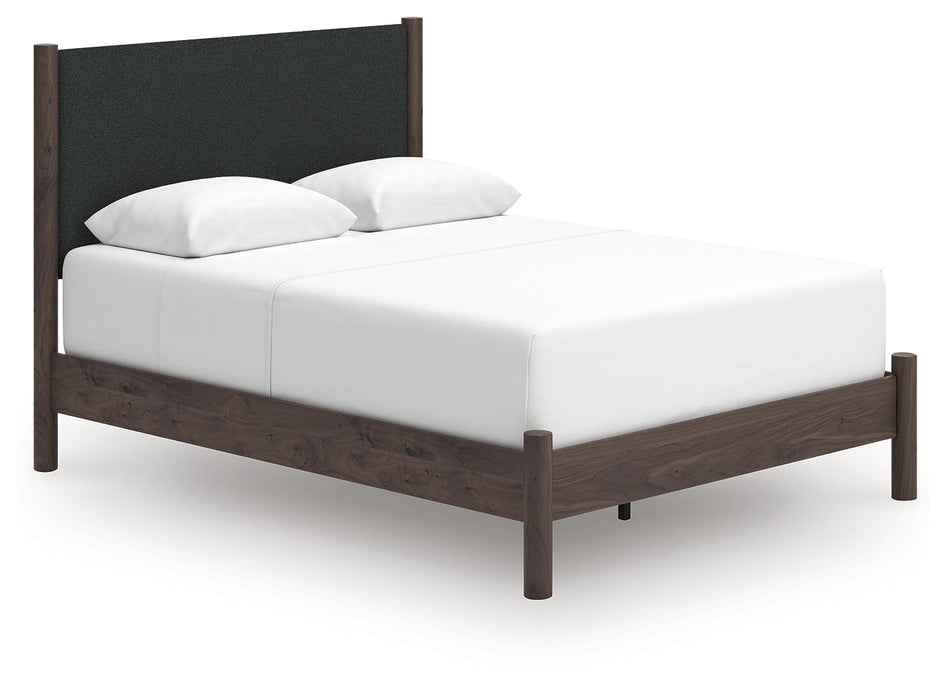 Pamytta - Queen Upholstered Panel Bed - Brown