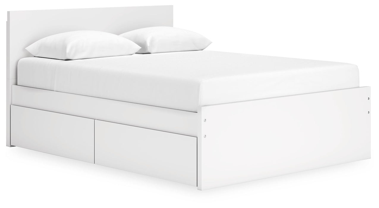 Onita - Queen Panel Platform Bed With 2 Side Storage - White