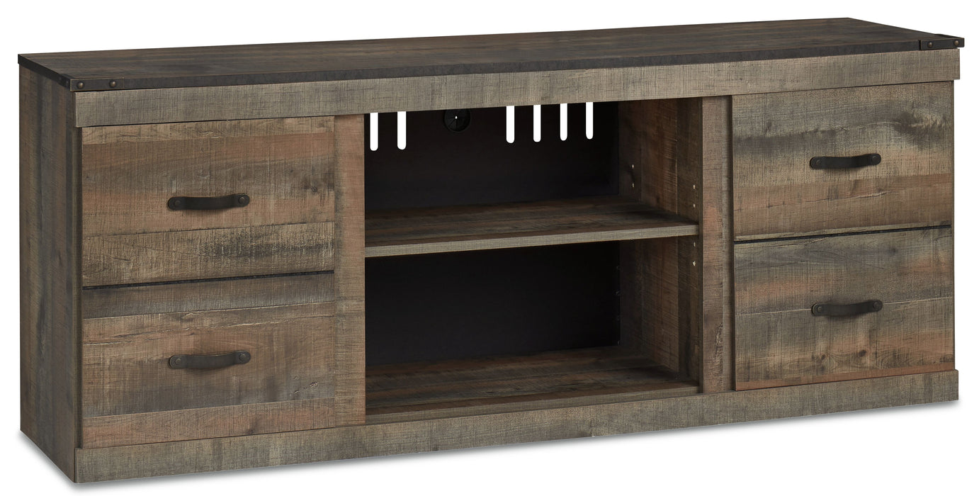Trinell - TV Stand w/Fireplace Option - 60" x 14.8" x 24.33" - Brown Dark
