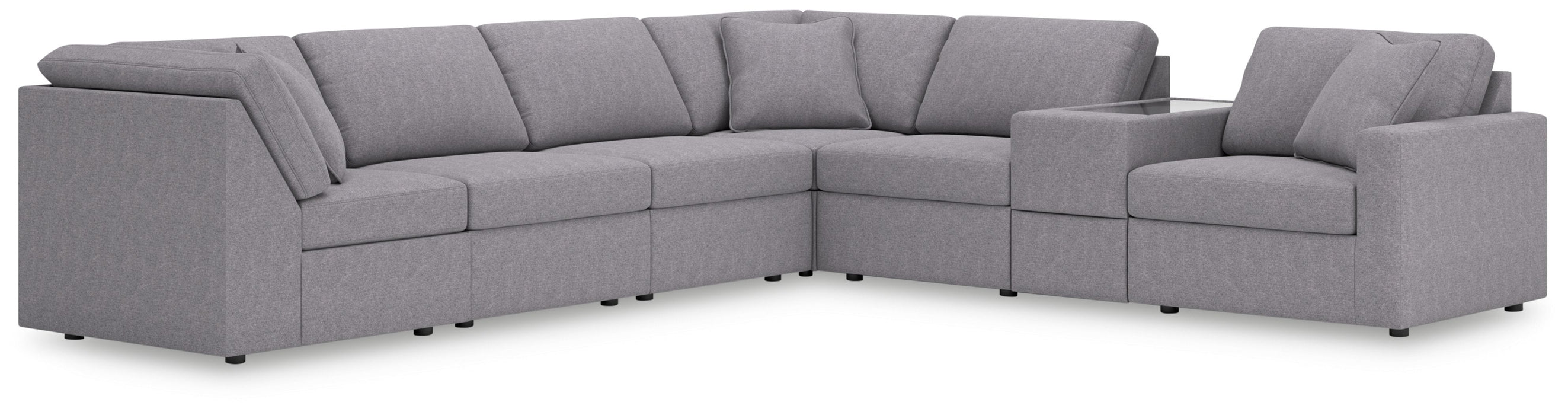 Modmax - 7-Piece Sectional With Storage Console And Raf Corner Chair - Granite