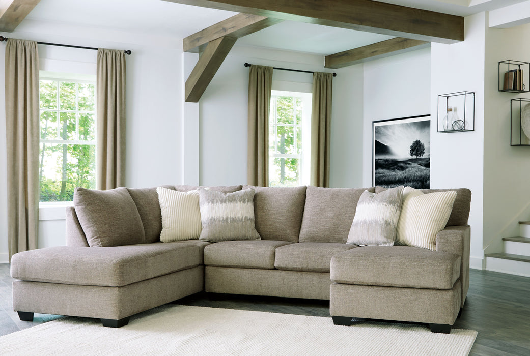 Creswell - Left Arm Facing Corner Chaise 2 Pc Sectional - Stone
