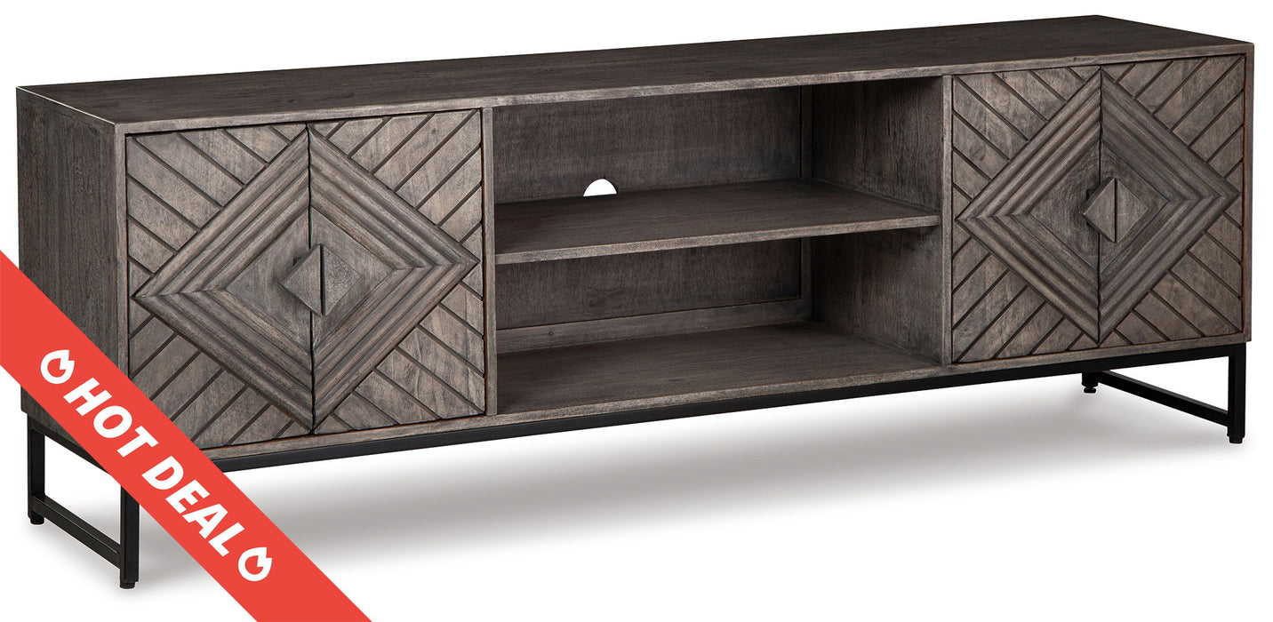 Treybrook - Distressed Gray - 2 Door Accent Cabinet