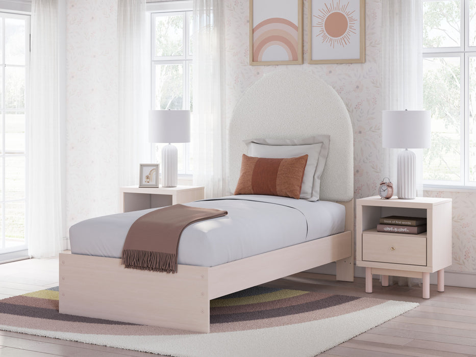 Wistenpine - Twin Upholstered Panel Bed - Blush