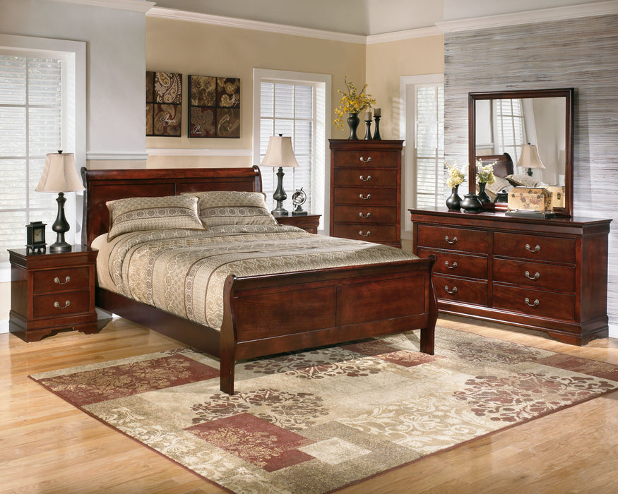 Alisdair - 5 Pc. - Dresser, Mirror, Chest, California King Sleigh Bed - Dark Brown