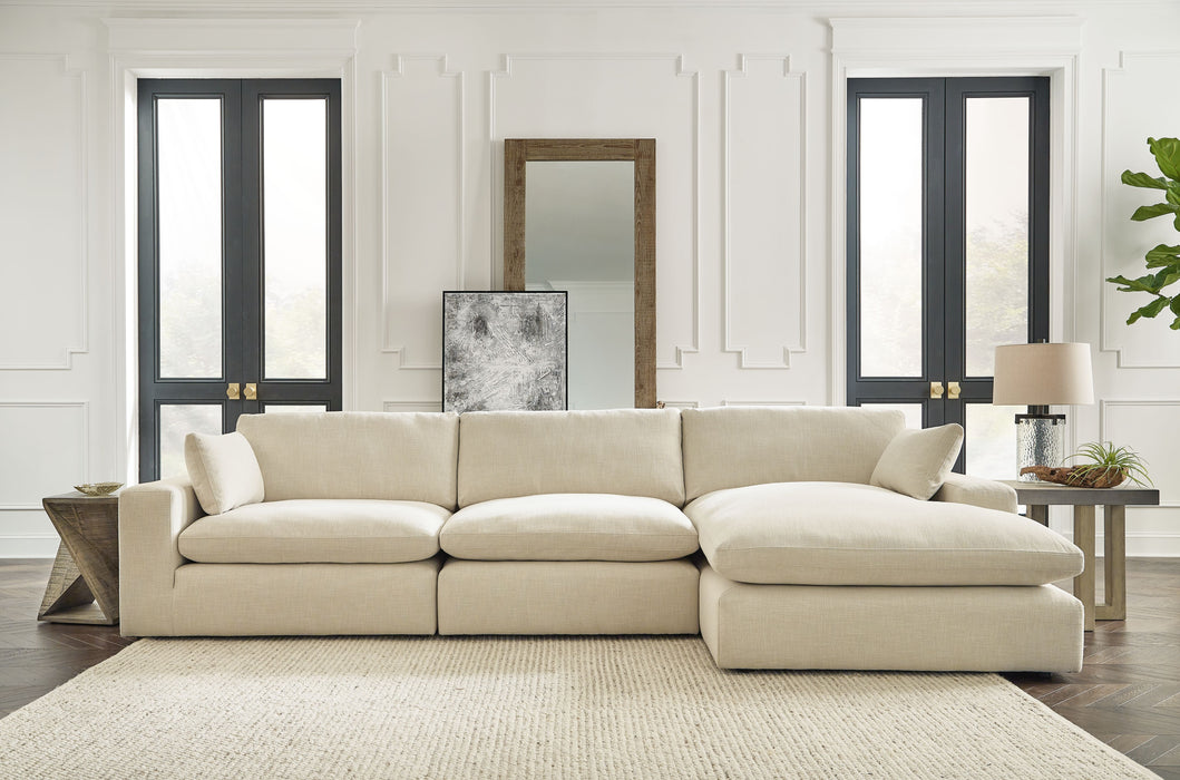 Elyza - Linen - Right Arm Facing Corner Chaise 3 Pc Sectional