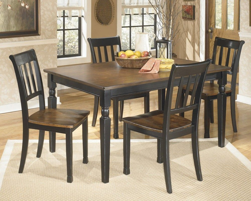Owingsville - Dark Brown - 5 Pc. - Dining Room Table, 4 Side Chairs
