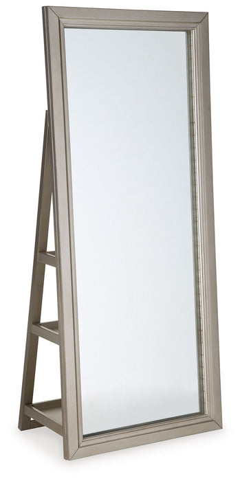 Evesen - Floor Standing Mirror/Storage - Champagne