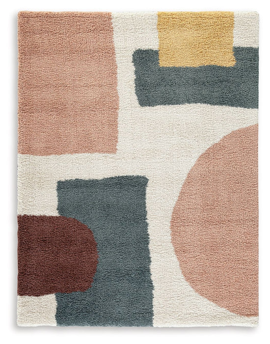 Flynnwick - 5' x 7' Rug - Cream / Pink / Gray