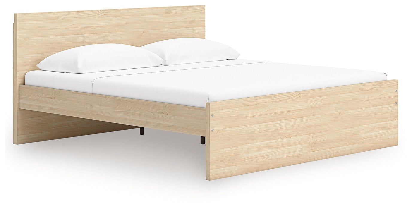 Onita - Queen Panel Platform Bed With 2 Side Storage - Natural