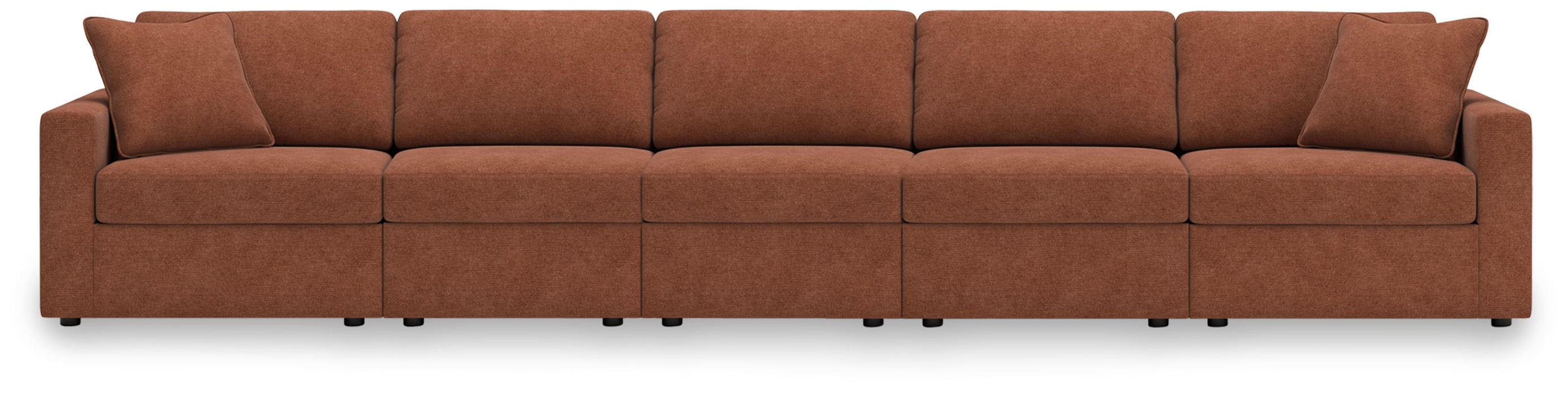 Modmax - 5-Piece Sectional With 3 Armless Chairs And LAF / RAF Corner Chairs - Spice