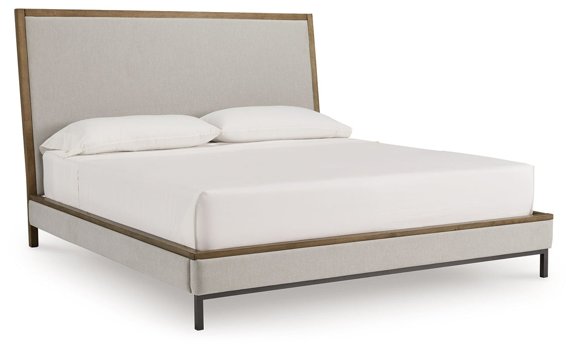 Tomtyn - California King Upholstered Bed - Light Brown