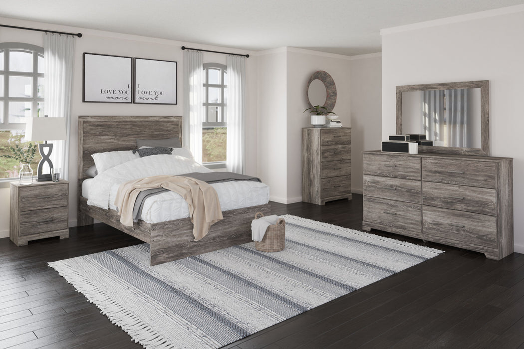 Ralinksi - 6 Pc. - Dresser, Mirror, Full Panel Bed, 2 Nightstands - Gray