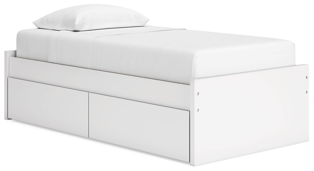 Onita - Twin Platform Bed With 1 Side Storage - White