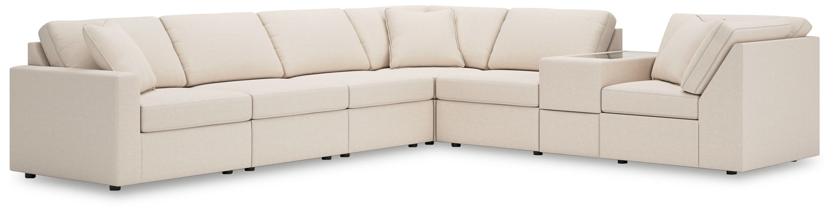 Modmax - 7-Piece Sectional With Storage Console And Laf Corner Chair - Oyster