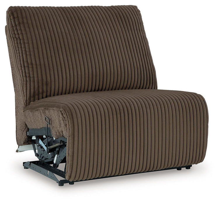 Top Tier - Armless Recliner - Fabric - Chocolate