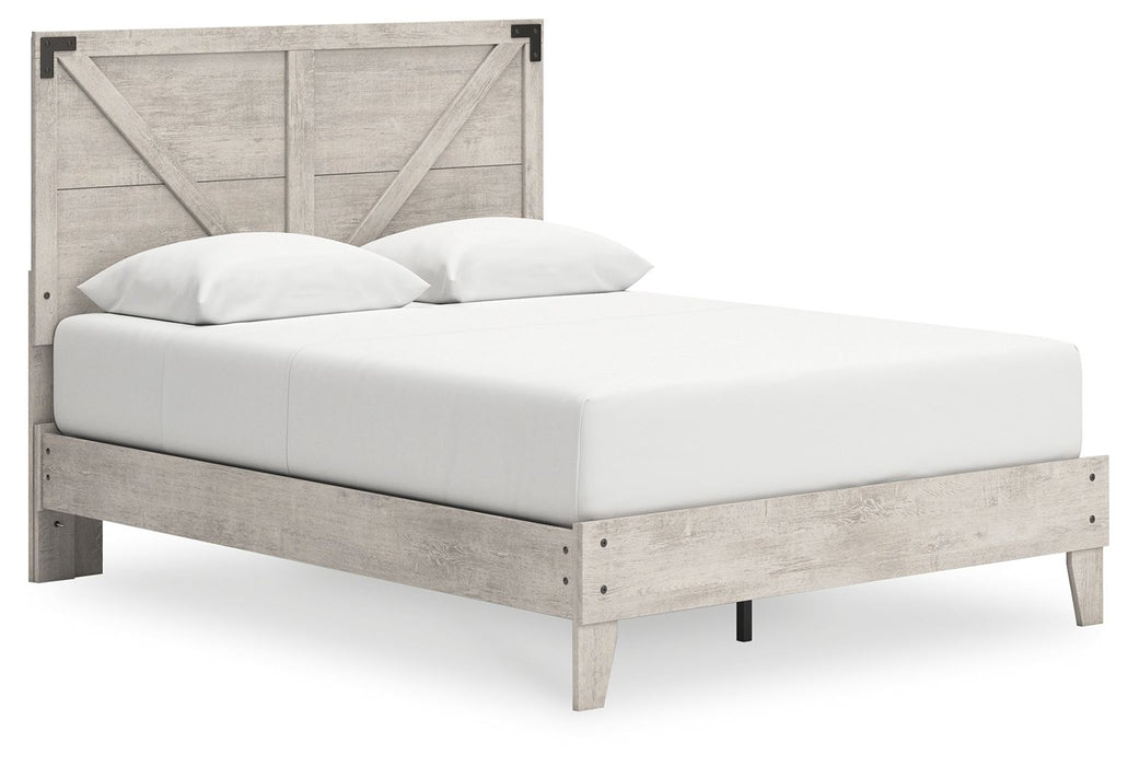 Shawburn - Queen Platform Bed With Crossbuck Panel Headboard - Gray