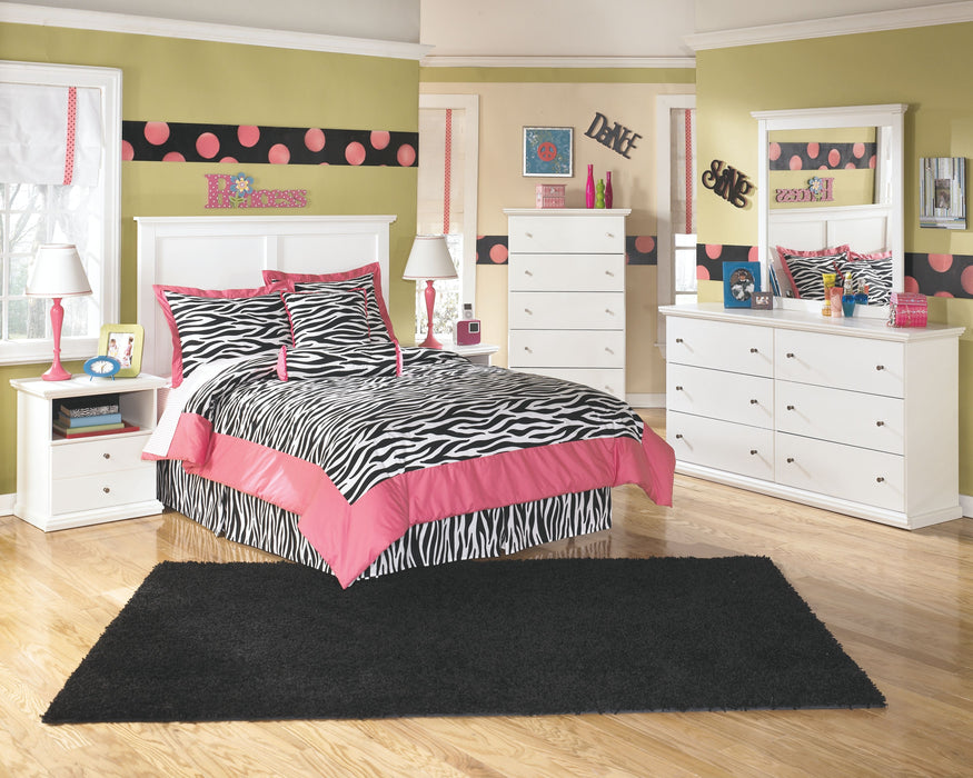 Bostwick Shoals - White - 6 Pc. - Dresser, Mirror, Chest, Full Panel Headboard, 2 Nightstands