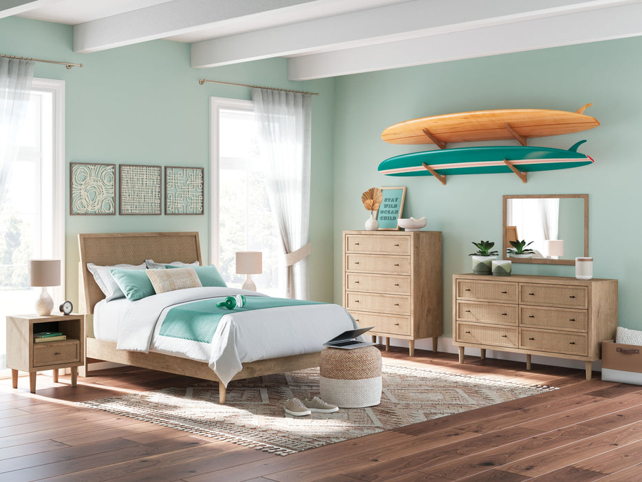 Cielden - 7 Pc. - Dresser, Mirror, Full Panel Bed, 2 Nightstands - Two-Tone