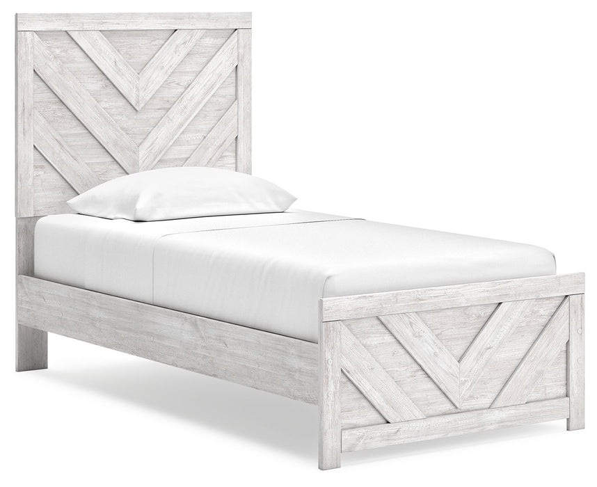 Cayboni - Twin Panel Bed - Whitewash