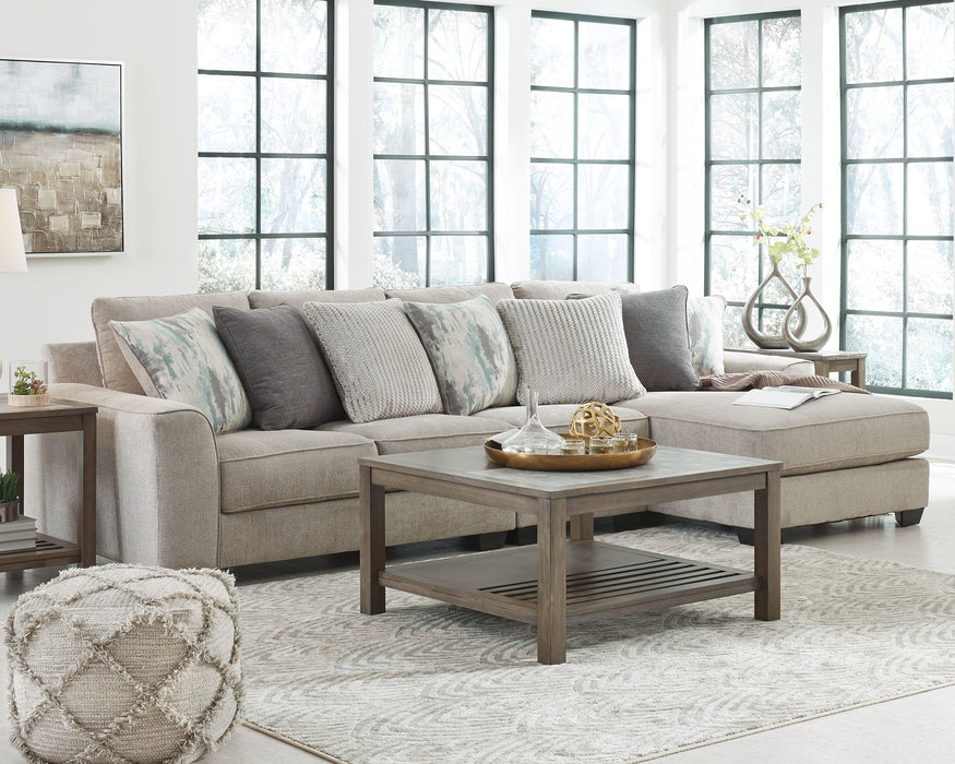 Ardsley - Pewter - Right Arm Facing Corner Chaise With Loveseat 3 Pc Sectional
