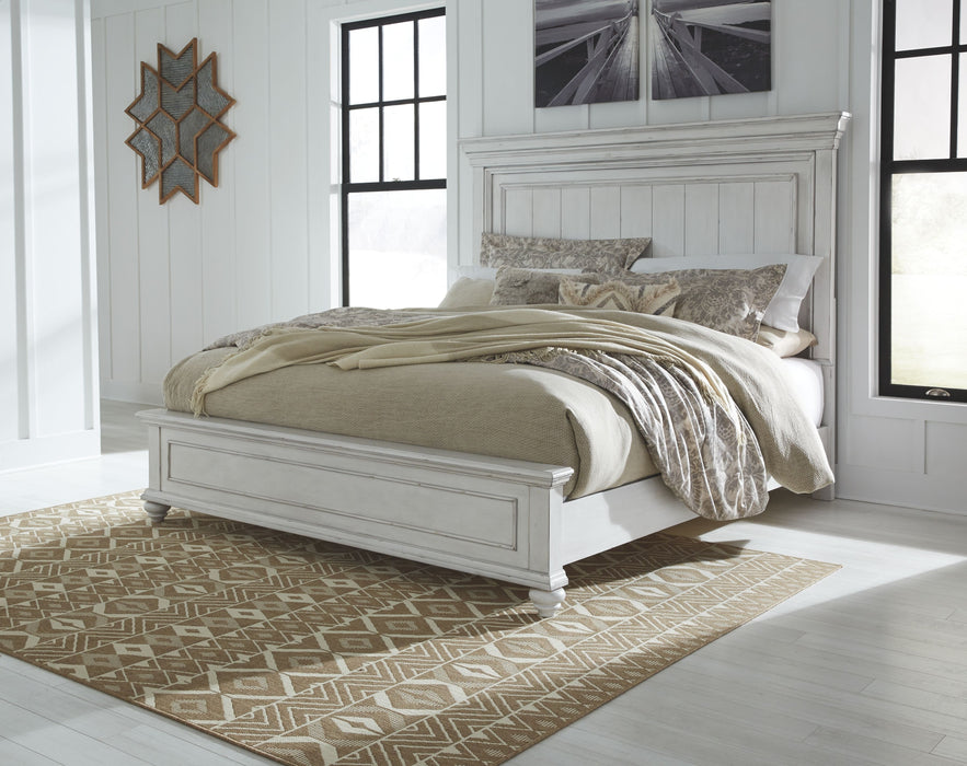 Kanwyn - Whitewash - Queen Panel Bed