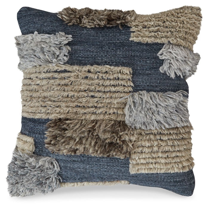 Gibbend - Pillow - Blue / Gray / White