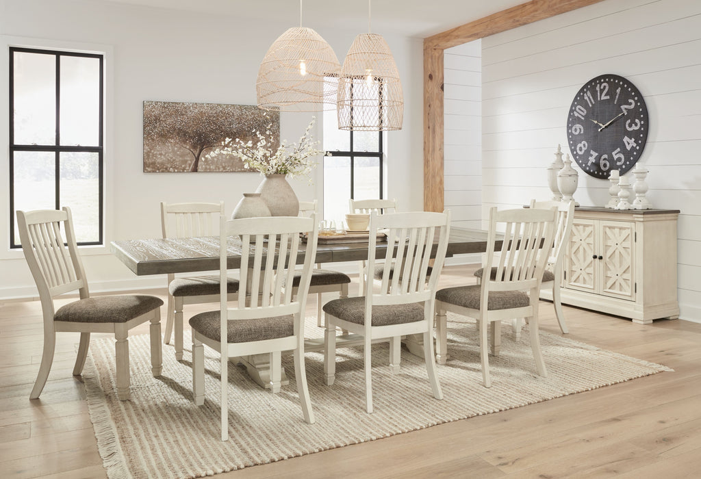 Bolanburg - 9 Pc. - Dining Table, 6 Side Chairs, Sever - Brown / Beige