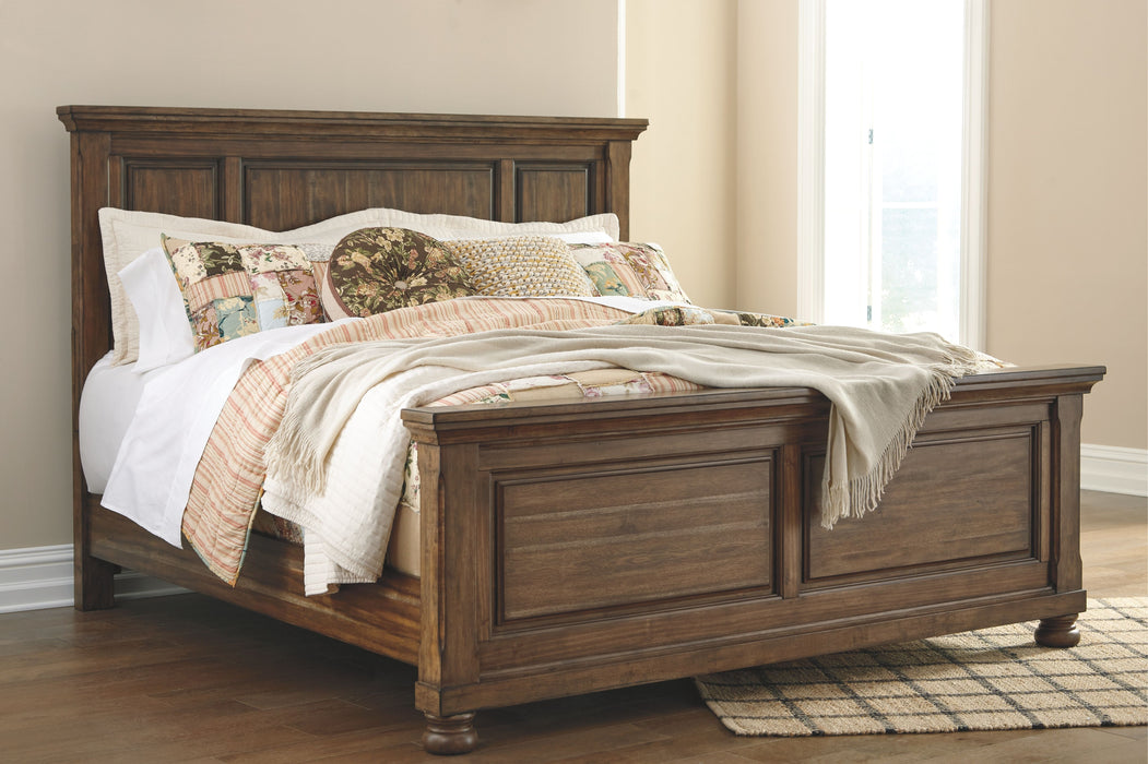 Flynnter - Medium Brown - Queen Panel Bed