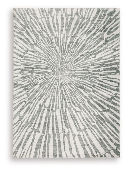 Verland - 5' x 7' Washable Rug - Gray / White