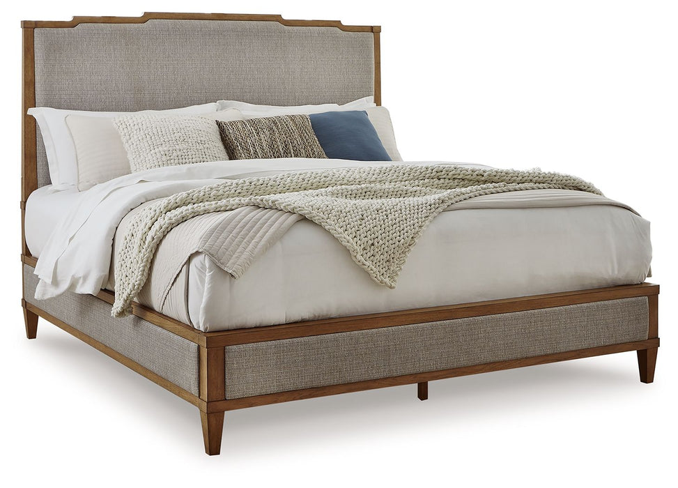 Sharlance - Queen Upholstered Panel Bed - Light Brown