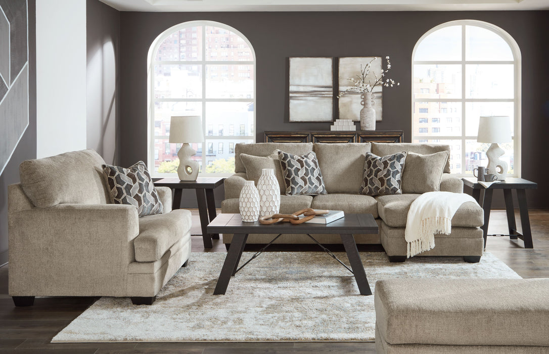 Stonemeade - Taupe - 3 Pc. - Sofa Chaise, Chair And A Half, Ottoman