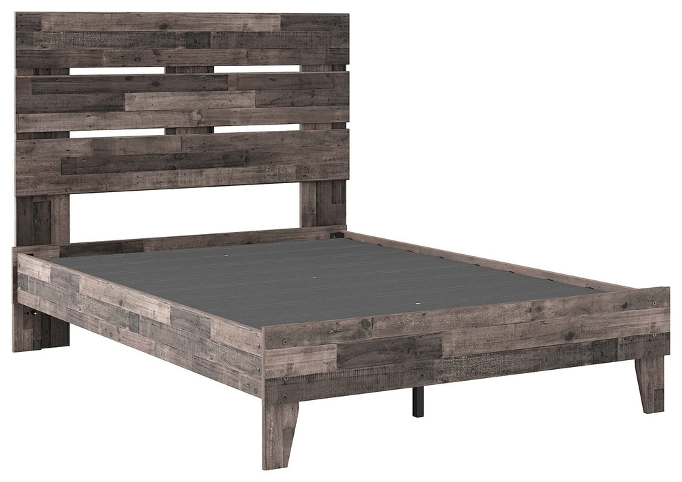 Neilsville - Full Panel Platform Bed - Multi Gray