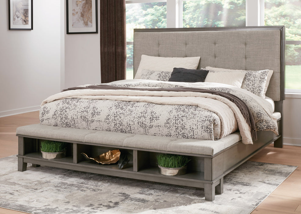 Hallanden - Gray - Queen Panel Bed With Storage