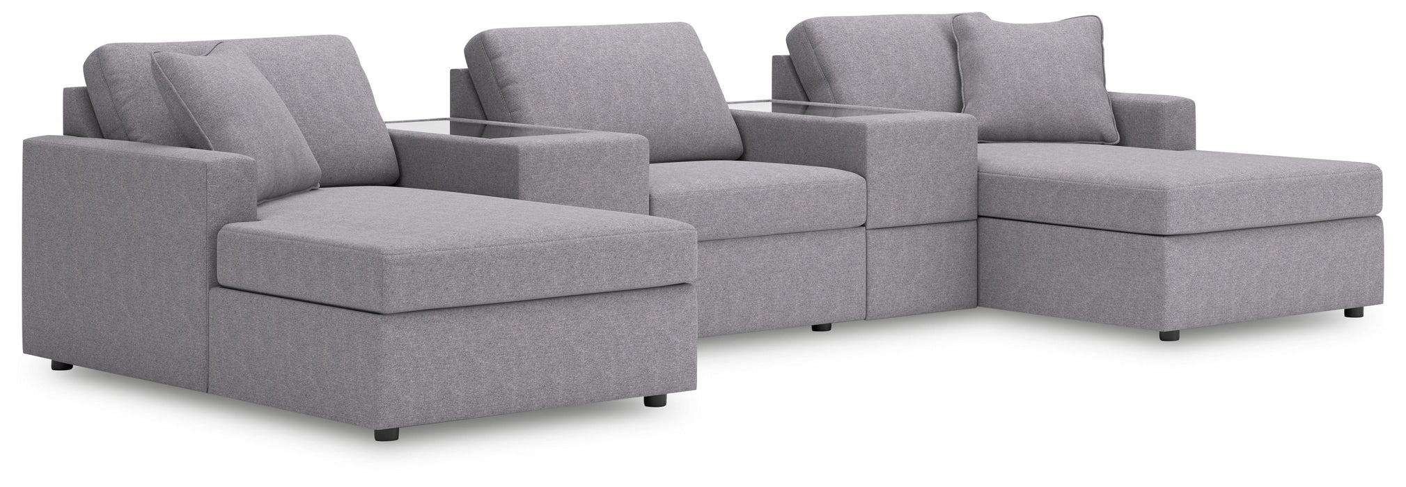 Modmax - 5-Piece Pit Sectional With Storage Consoles - Granite