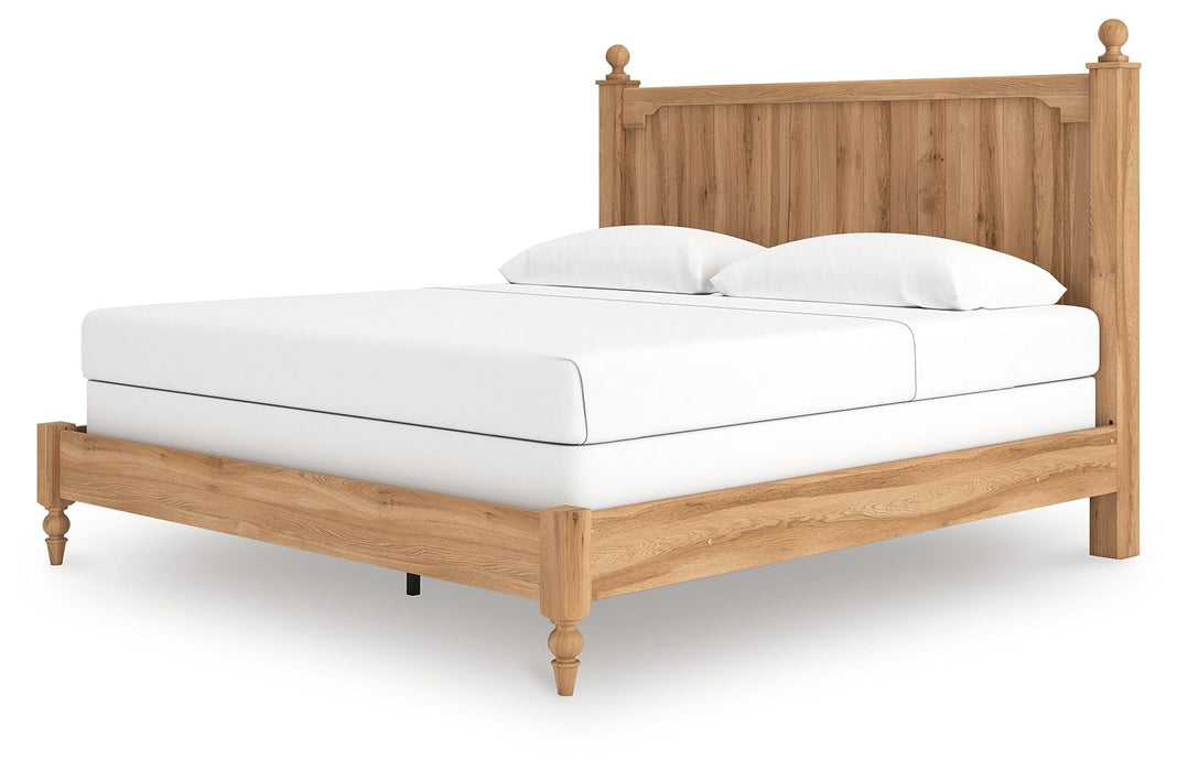 Aleaport - King Panel Bed - Warm Brown