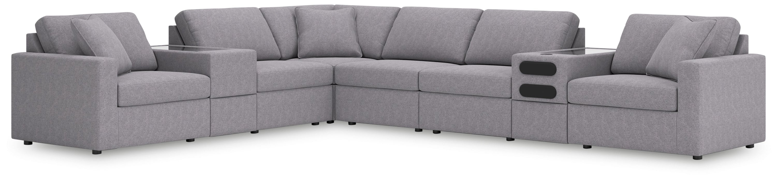 Modmax - 8-Piece Sectional With Audio And Storage Consoles - Granite