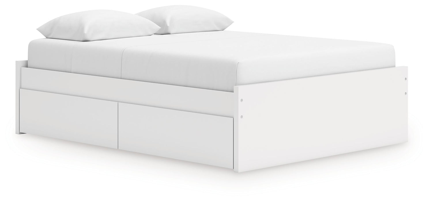 Onita - Queen Platform Bed With 1 Side Storage - White