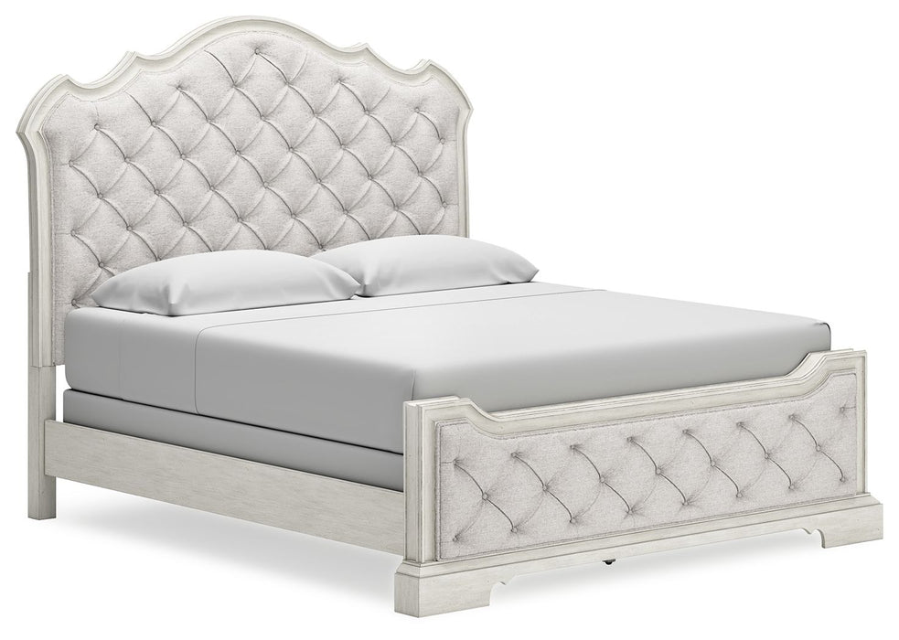 Arlendyne - California King Upholstered Bed - Antique White