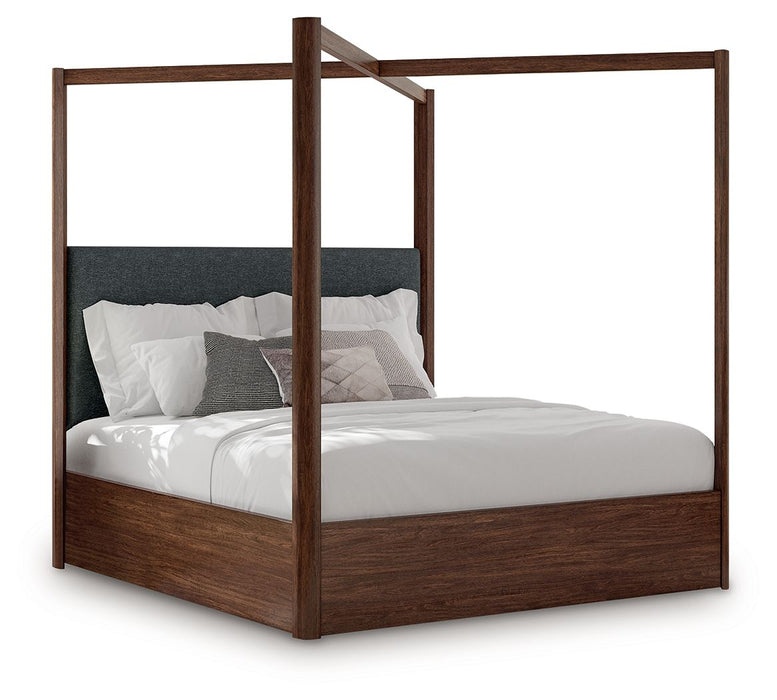 Dilenno - King Canopy Bed - Dark Brown