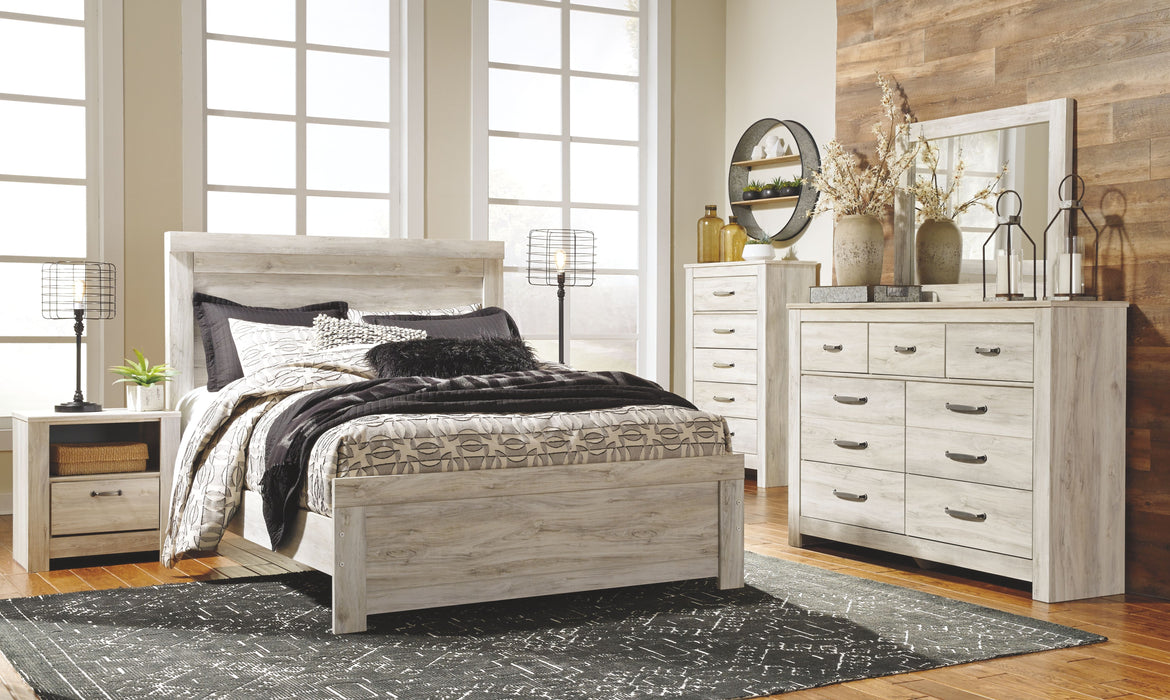 Bellaby - 8 Pc. - Dresser, Mirror, Chest, Queen Panel Bed, 2 Nightstands - Whitewash