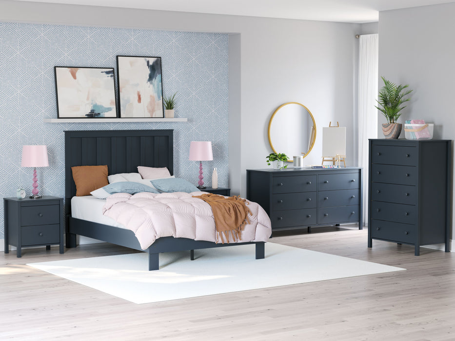 Simmenfort - 4 Pc. - Dresser, Chest, Full Platform Bed - Navy Blue