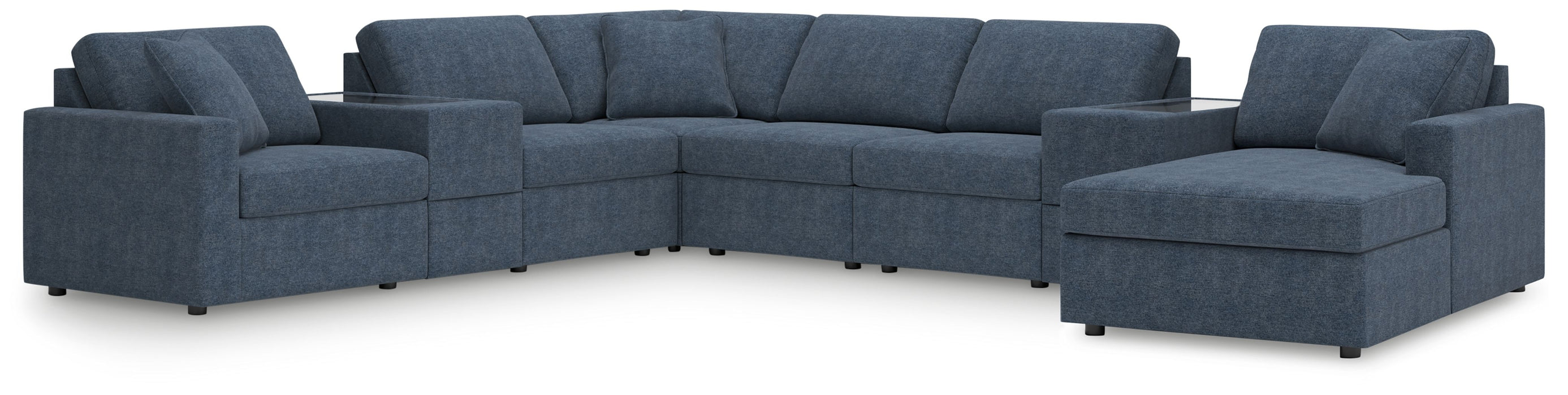 Modmax - 8-Piece Sectional With Raf Corner Chaise And Storage Consoles - Ink