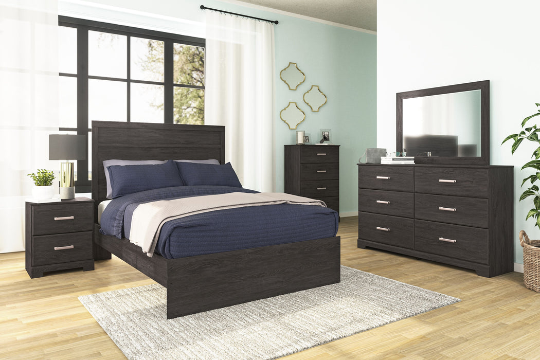 Belachime - Black - 7 Pc. - Dresser, Mirror, Chest, Full Panel Bed, 2 Nightstands