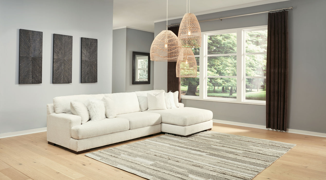 Zada - Ivory - Right Arm Facing Chaise Sectional 2 Pc