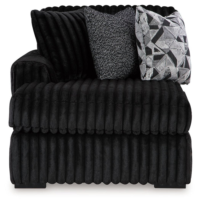 Midnight-Madness - 3-Piece Sectional With Laf Corner Chaise - Onyx
