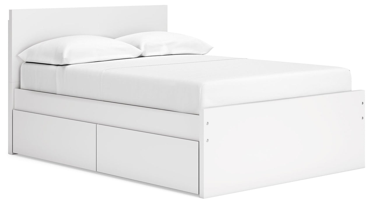 Onita - Full Panel Platform Bed With 1 Side Storage - White